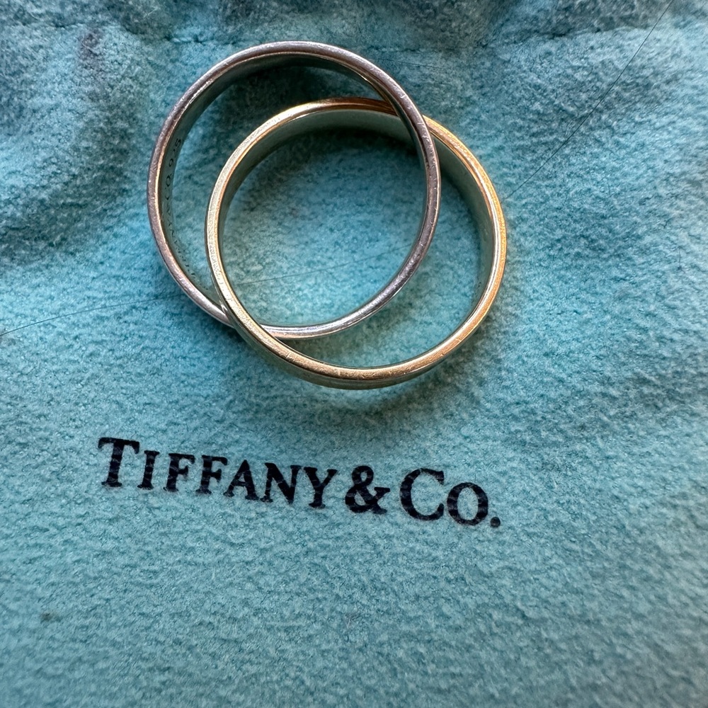 Authentic Tiffany & Co. interlocking circles-18k gold and sterling